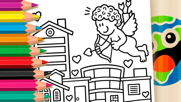 Cupido na Cidade para Colorir Online para Colorir