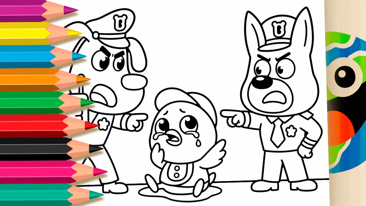 Detetive Labrador e Dodo - Desenho para imprimir e colorir