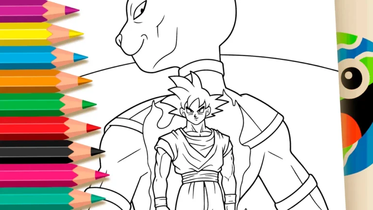 Goku Deus e Beerus para Colorir Online