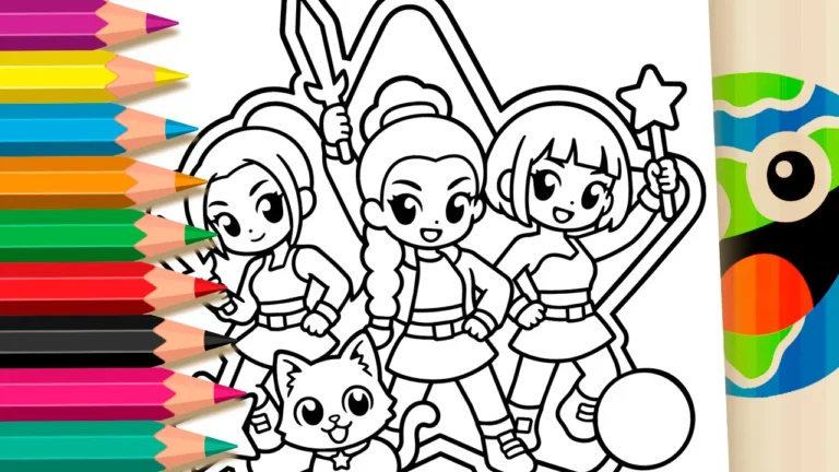 Guerreiras do K-pop para Colorir Online para Colorir