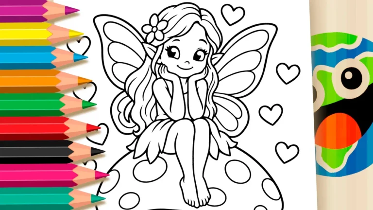 Fadinha no Cogumelo para Colorir Online