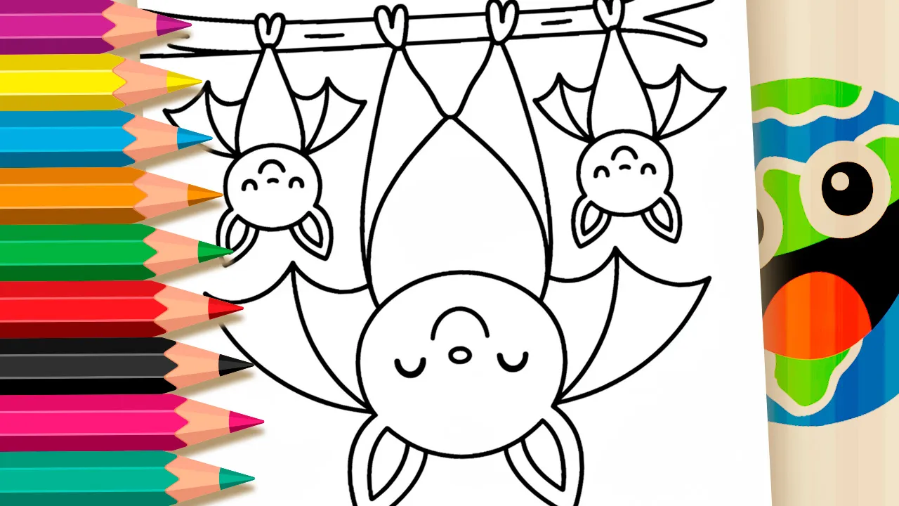 Morcegos na Lua - Desenho para imprimir e colorir