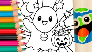 Fantasminha com Trevo para Colorir Online