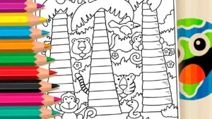 Macacos na Floresta para Colorir Online