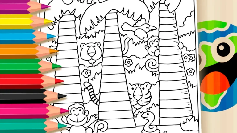 Macacos na Floresta para Colorir Online