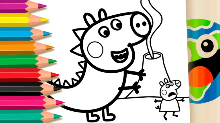 George Dinossauro e Peppa para Colorir Online