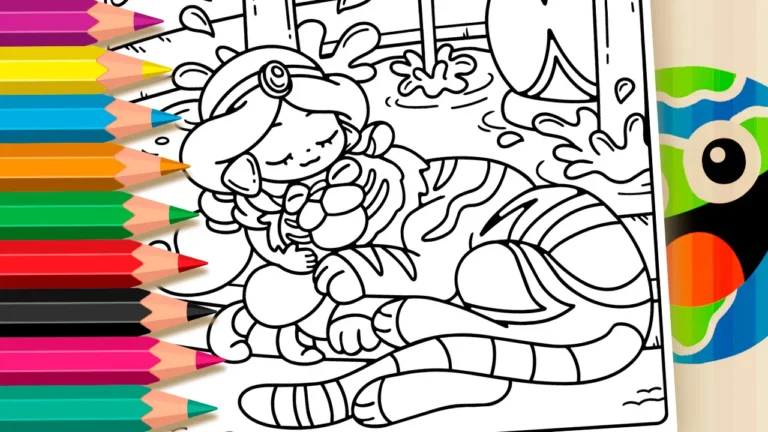 Jasmine e Rajah para Colorir Online