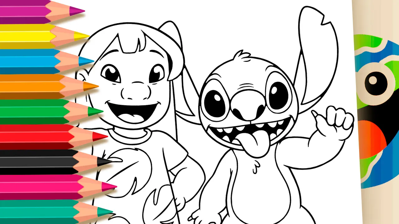 Lilo e Stitch - Desenho para imprimir e colorir