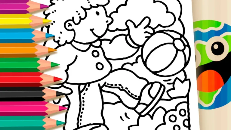 Menino Chutando Bola para Colorir Online