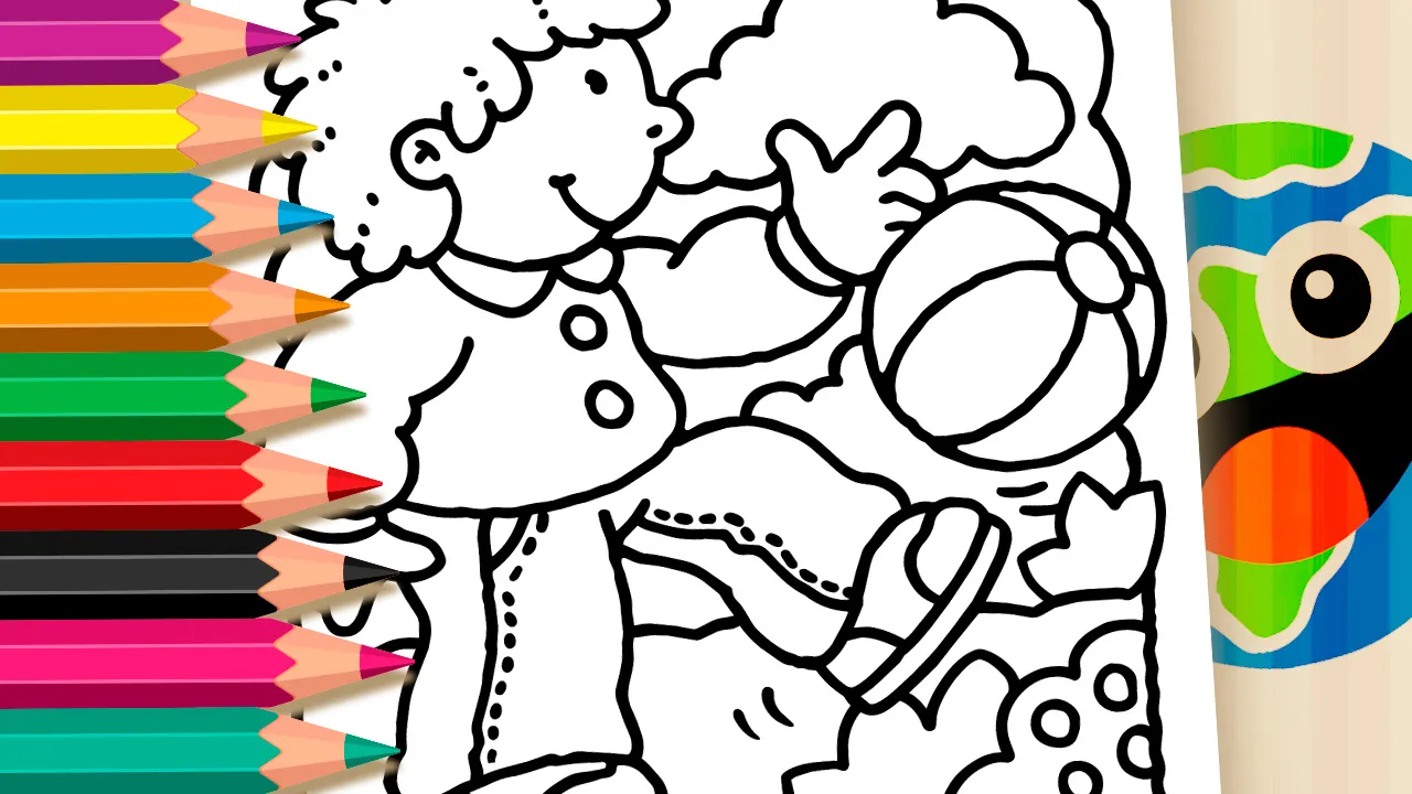 Menino Chutando Bola - Desenho para imprimir e colorir