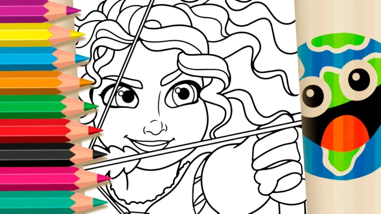 Merida com Arco para Colorir Online