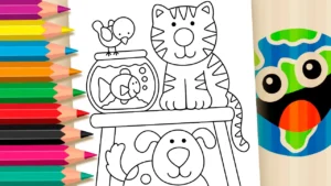 Meus Amigos Pets para Colorir Online