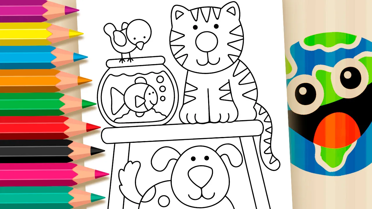 Meus Amigos Pets - Desenho para imprimir e colorir