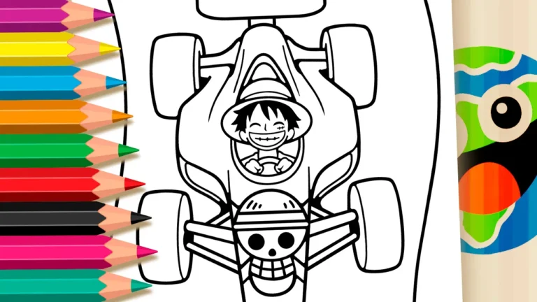 Luffy na Fórmula 1 para Colorir Online