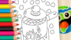 Panela de Pipoca para Colorir Online