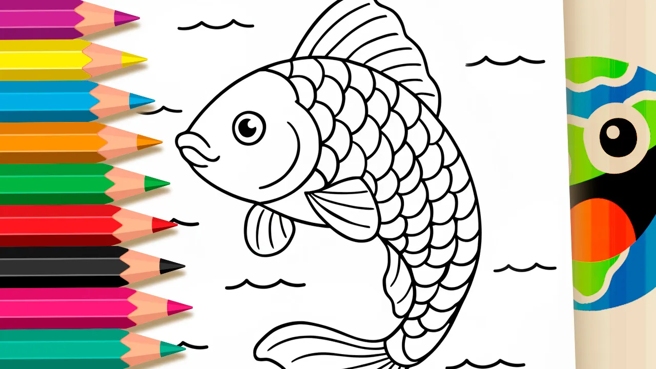 Lambari Saltando - Desenho para imprimir e colorir