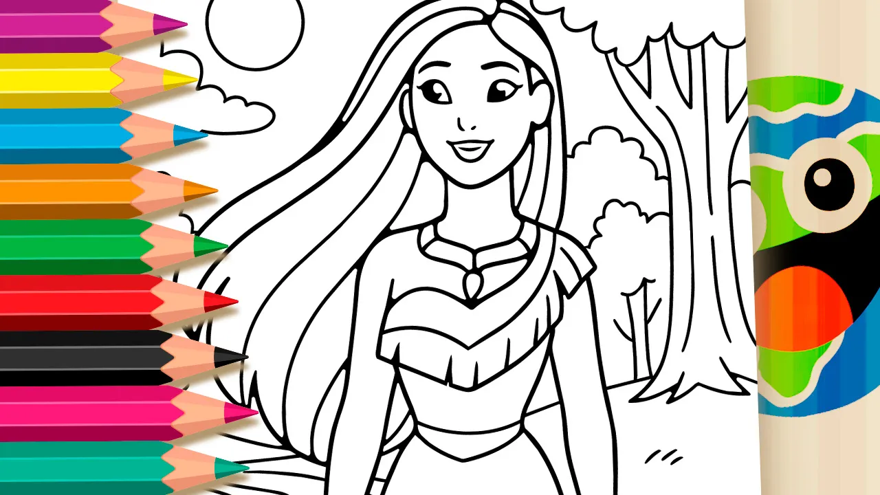 Pocahontas para Colorir - Desenho para imprimir e colorir