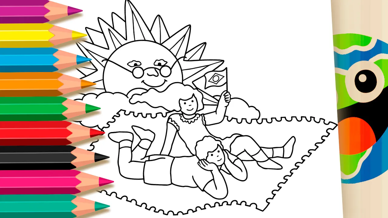 Selo do Dia do Selo para Colorir Online - Desenho para imprimir e colorir