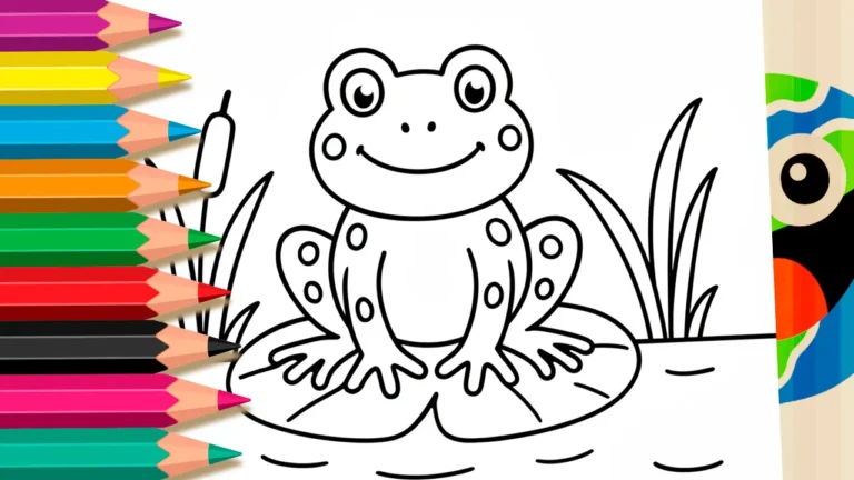 Sapo na Vitória-Régia para Colorir Online