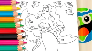 Sereia no Fundo do Mar para Colorir Online
