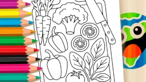 Tábua de Legumes para Colorir Online