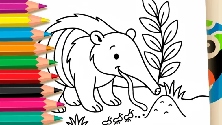 Tamanduá no Formigueiro para Colorir Online