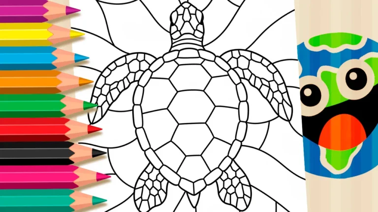 Tartaruga-marinha em Mosaico para Colorir Online
