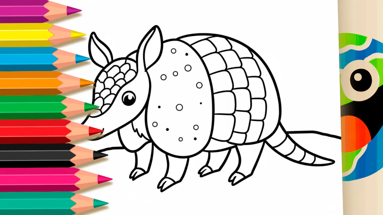 Tatu-canastra - Desenho para imprimir e colorir