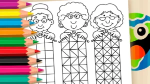 Três Vovós Tricotando para Colorir Online