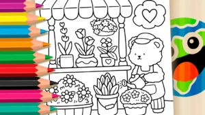 Ursinho Jardineiro para Colorir Online