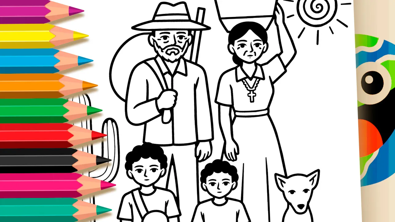 Vidas Secas - Desenho para imprimir e colorir