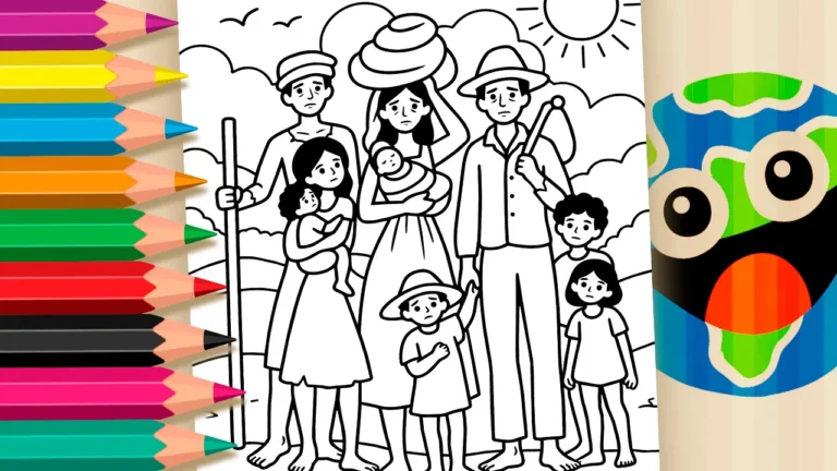 Retirantes de Portinari para Colorir Online