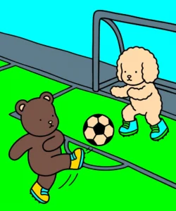 jogando futebol