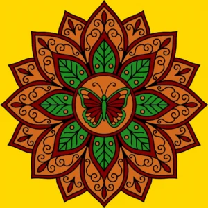 Mandala de três cores