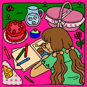 Menina desenhando