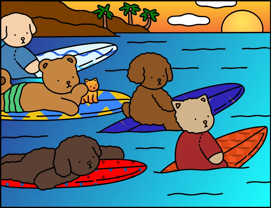 No balanço das ondas – Desenho Colorido Online para Pintar e Imprimir | Jogo de Colorir grátis no Mundo dos Jogos