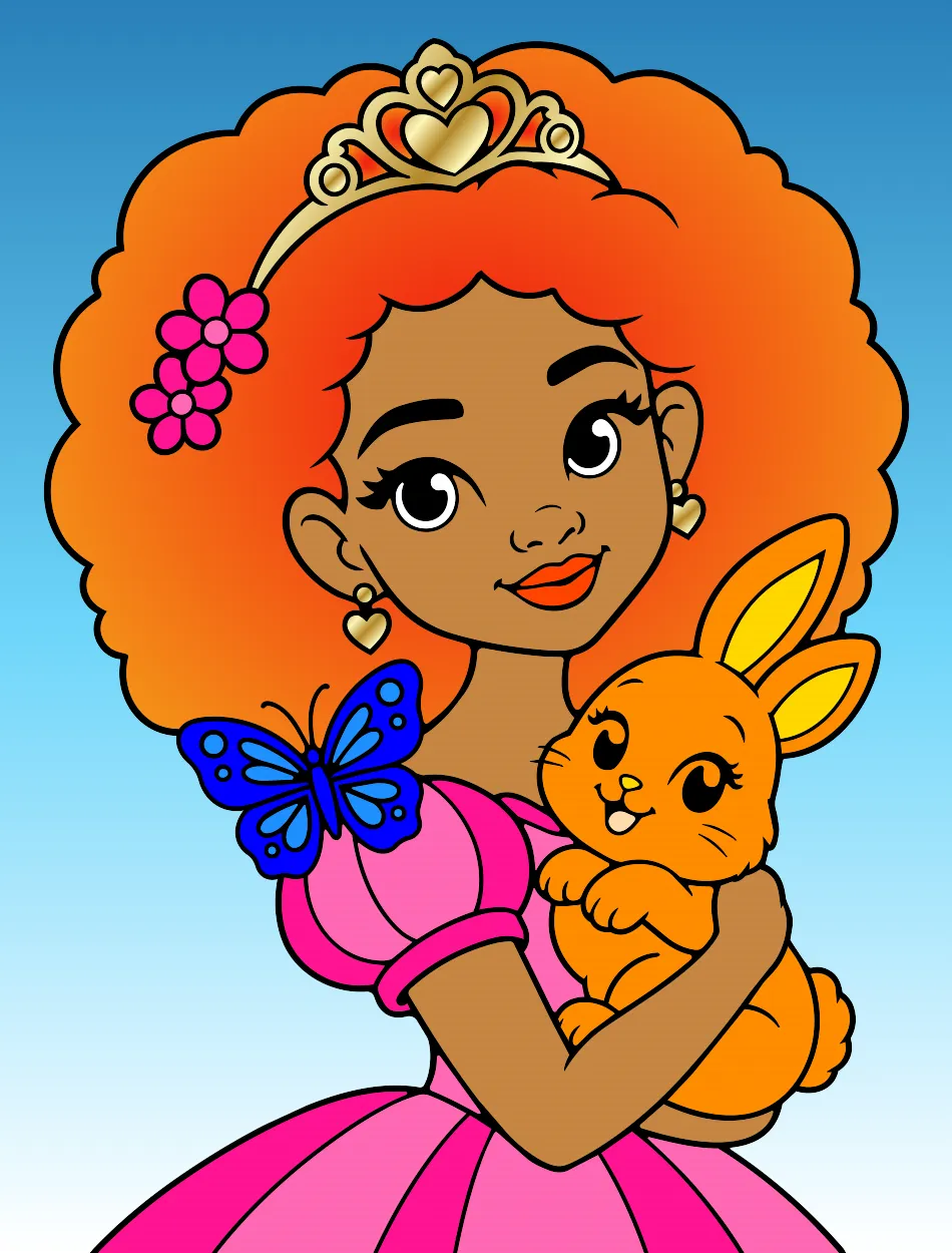 Princesa afro – Desenho Colorido Online para Pintar e Imprimir | Jogo de Colorir grátis no Mundo dos Jogos