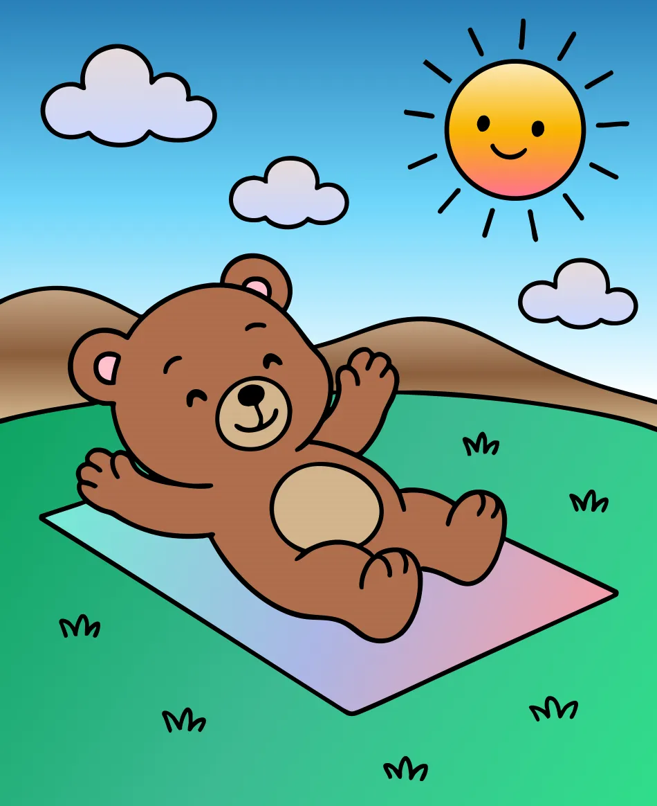 Ursinho Feliz – Desenho Colorido Online para Pintar e Imprimir | Jogo de Colorir grátis no Mundo dos Jogos